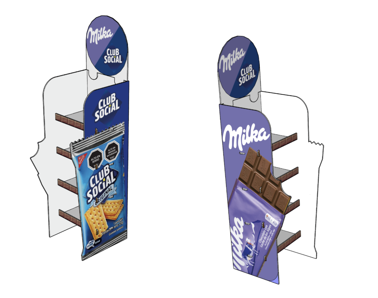 Expositor Mondelez Milka + Club Social